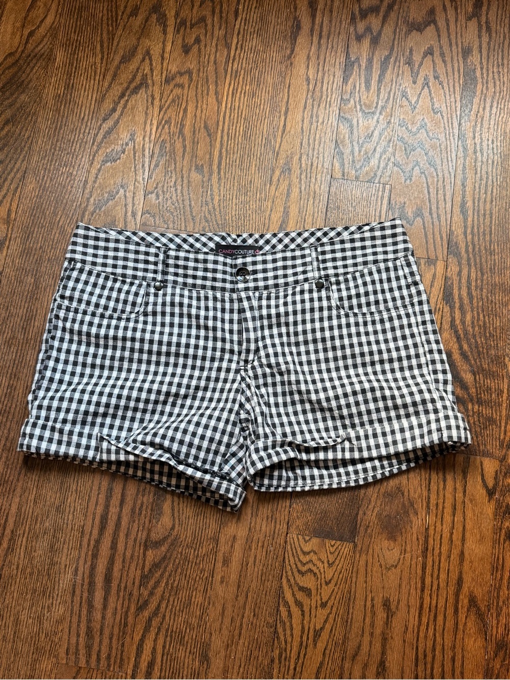 Candie's Black & White Gingham Jean Shorts
